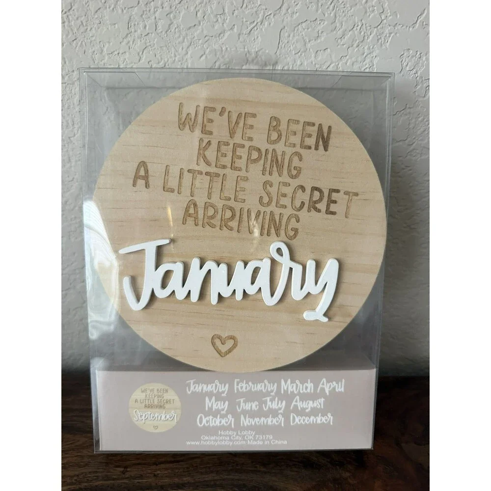 Pregnancy Announcement Set Baby Reveal 12 months wooden 6.5